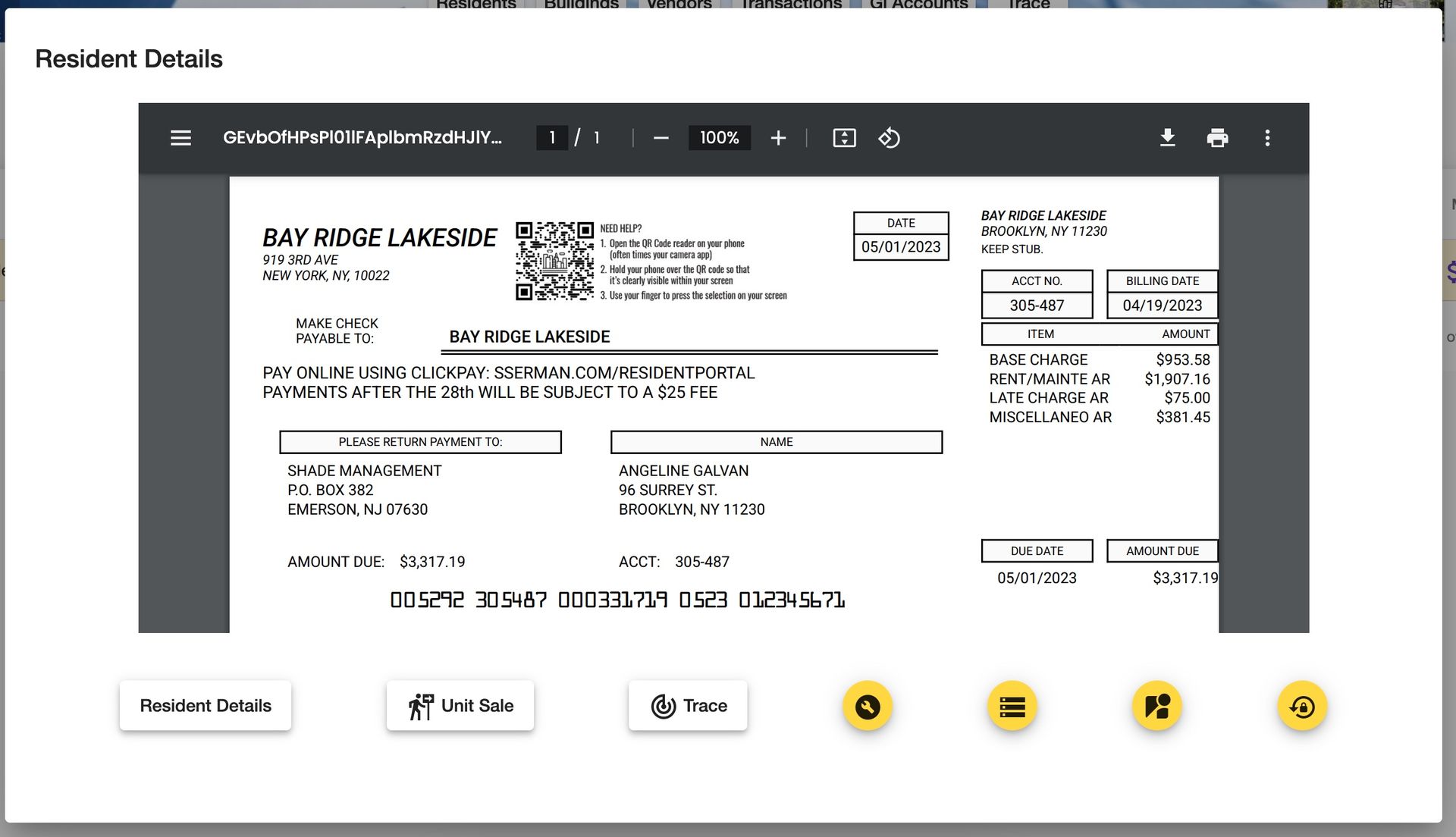 Online rent payment and billing automation system